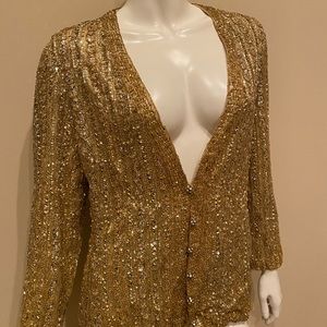 Vintage Gold Sequin Jacket